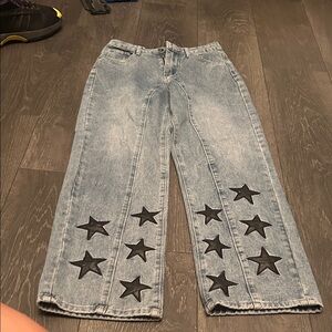 Blue Jeans with Black Star Accents